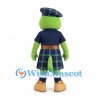 Duck Mascot Costume in Green with Tartan Kilt and Cap