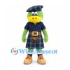 Duck Mascot Costume in Green with Tartan Kilt and Cap