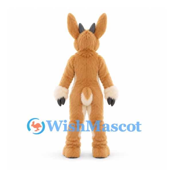 Kangaroo Mascot Costume in Tan with White Chest and Large Ears