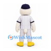 Eagle Mascot Costume with White Baseball Uniform and Navy Cap