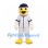 Eagle Mascot Costume with White Baseball Uniform and Navy Cap