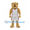 Bulldog Mascot Costume with Muscular Tan Body and White Uniform