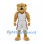 Bulldog Mascot Costume with Muscular Tan Body and White Uniform