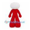 Character Mascot Costume with White Round Head and Red Body