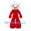 Character Mascot Costume with White Round Head and Red Body