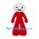 Character Mascot Costume with White Round Head and Red Body