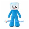 Ice Cube Mascot Costume with Pale Blue Head and Blue Body