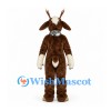 Goat Mascot Costume in Brown with Cream Beard and Checkered Scarf