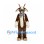 Goat Mascot Costume in Brown with Cream Beard and Checkered Scarf