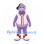 Hippo Mascot Costume in Purple with White Baseball Jersey
