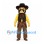 Cowboy Mascot Costume with Black Hat and Brown Leather Look Chaps