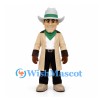 Cowboy Mascot Costume with Cream Long Coat and Green Scarf