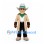 Cowboy Mascot Costume with Cream Long Coat and Green Scarf