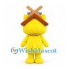 Cat Mascot Costume in Yellow with Brown Roof Hat