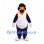 Bird Mascot Costume in Purple with White Baseball Vest and Black Cap