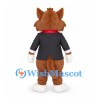 Cat Mascot Costume with Gray Tailcoat and Red Necktie