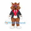 Cat Mascot Costume with Gray Tailcoat and Red Necktie