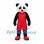Panda Mascot Costume with Red Sports Shirt and Shorts