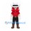 Cowboy Mascot Costume with Large Red Mustache and White Hat