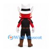 Cowboy Mascot Costume with Red Beard and Black Shirt