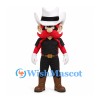 Cowboy Mascot Costume with Red Beard and Black Shirt