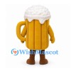 Beer Mug Mascot Costume with Golden Body and White Foam Top