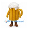 Beer Mug Mascot Costume with Golden Body and White Foam Top