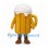 Beer Mug Mascot Costume with Golden Body and White Foam Top