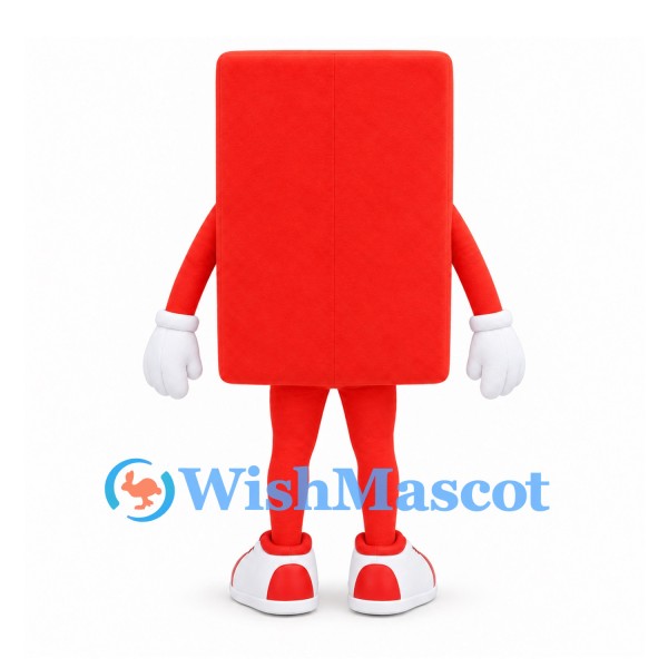 Building Brick Mascot Costume in Red with Four Raised Studs