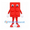 Building Brick Mascot Costume in Red with Four Raised Studs