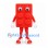 Building Brick Mascot Costume in Red with Four Raised Studs