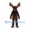 Moose Mascot Costume in Dark Brown with Black Neck Fur and Wide Antlers