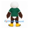 Eagle Mascot Costume with White Head and Green Sports Shirt