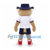 Lynx Mascot Costume with White Shirt and Navy Shorts