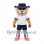 Lynx Mascot Costume with White Shirt and Navy Shorts