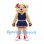 Cat Mascot Costume in Tan with Navy Cheerleader Dress