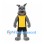 Bulldog Mascot Costume in Gray with Yellow Black Sports Uniform