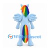 Pegasus Mascot Costume in Blue with Rainbow Mane and Tail