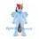 Pegasus Mascot Costume in Blue with Rainbow Mane and Tail