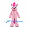 Pony Mascot Costume in Pink with Curly Mane and Tail