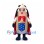 Hot Dog Superhero Mascot Costume with Red Cape and Star Pattern