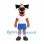 Dog Mascot Costume in Tan with White Shirt and Blue Shorts