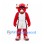 Bull Mascot Costume in Red with White Basketball Uniform