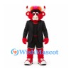 Bull Mascot Costume in Red with Black Blazer and Shorts