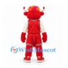 Bull Mascot Costume in Red with Red Basketball Uniform