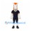 Horse Mascot Costume with Orange Mane and Navy Sports Uniform