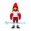 Cardinal Mascot Costume with Red Feathers and White Sports Shirt