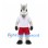 Donkey Mascot Costume in Gray with White Shirt and Red Shorts