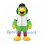 Parrot Mascot Costume in Green with White Baseball Shirt and Black Cap