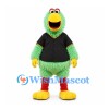 Parrot Mascot Costume in Green with Black Polo Shirt